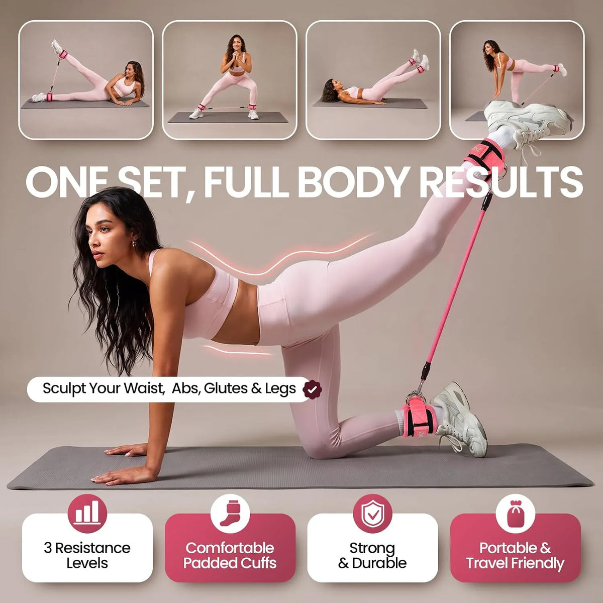 Ankle Resistance Bands Kit for Women & Men