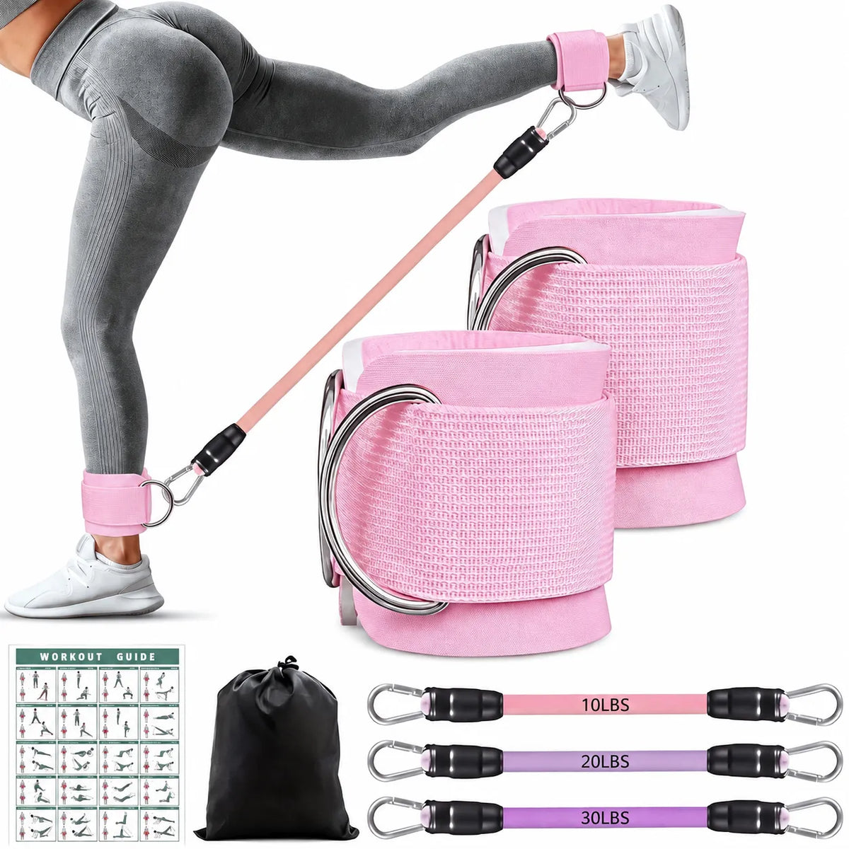 Ankle Resistance Bands Kit for Women & Men